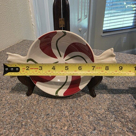 Longaberger Peppermint Twist Dip Bowl & Spreader Set‎ Christmas Candy Decor NIB - Picture 8 of 11